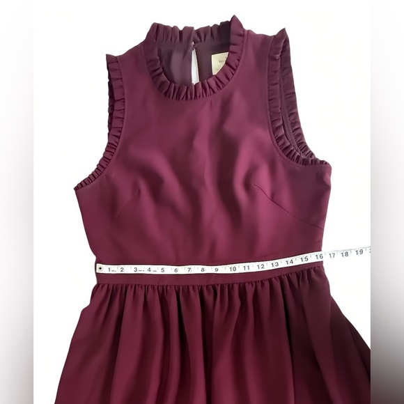 Kate Spade Ruffle Trim Fit & Flare Dress Deep Cherry Red Size 14 Career Preppy - Picture 11 of 14